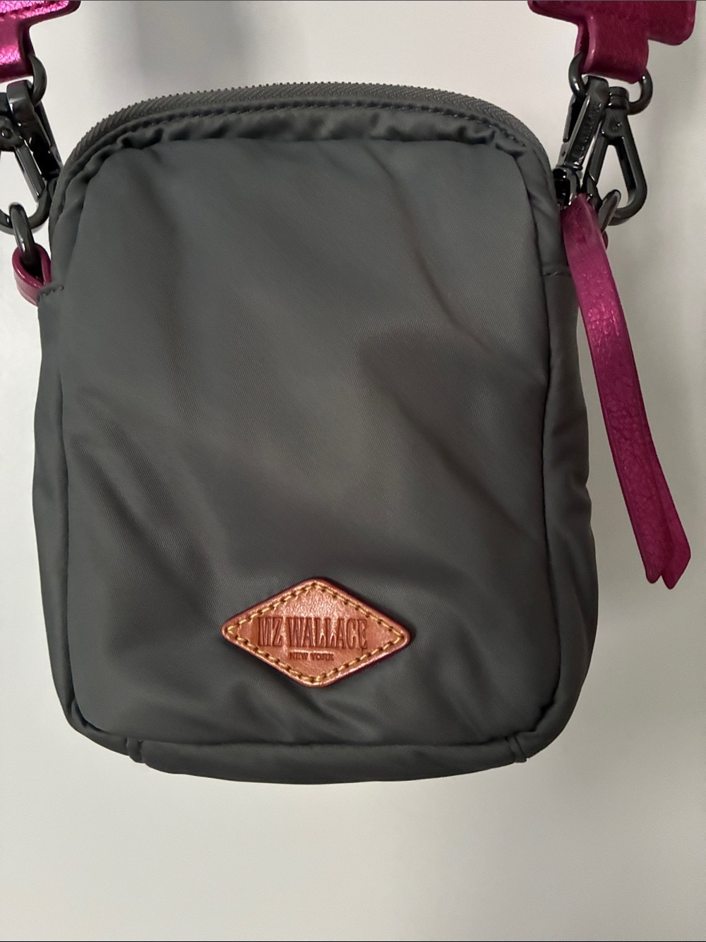 MZ Wallace Charcoal Crossbody with Fuchsia Strap Accents - Picture 6 of 12